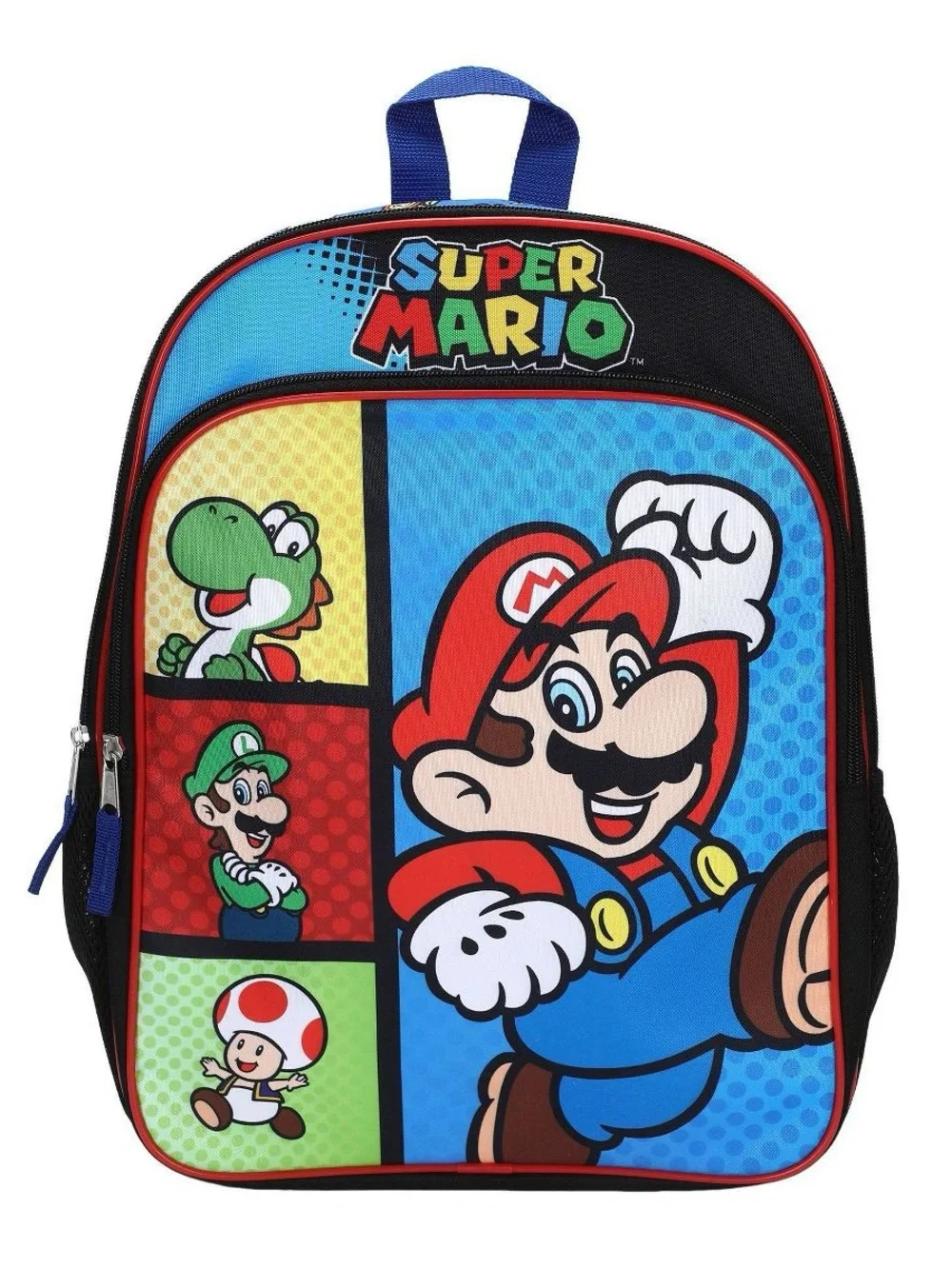 Nintendo Super Mario Kids Backpack - Blue, Red, Green, Yellow, Black T4
